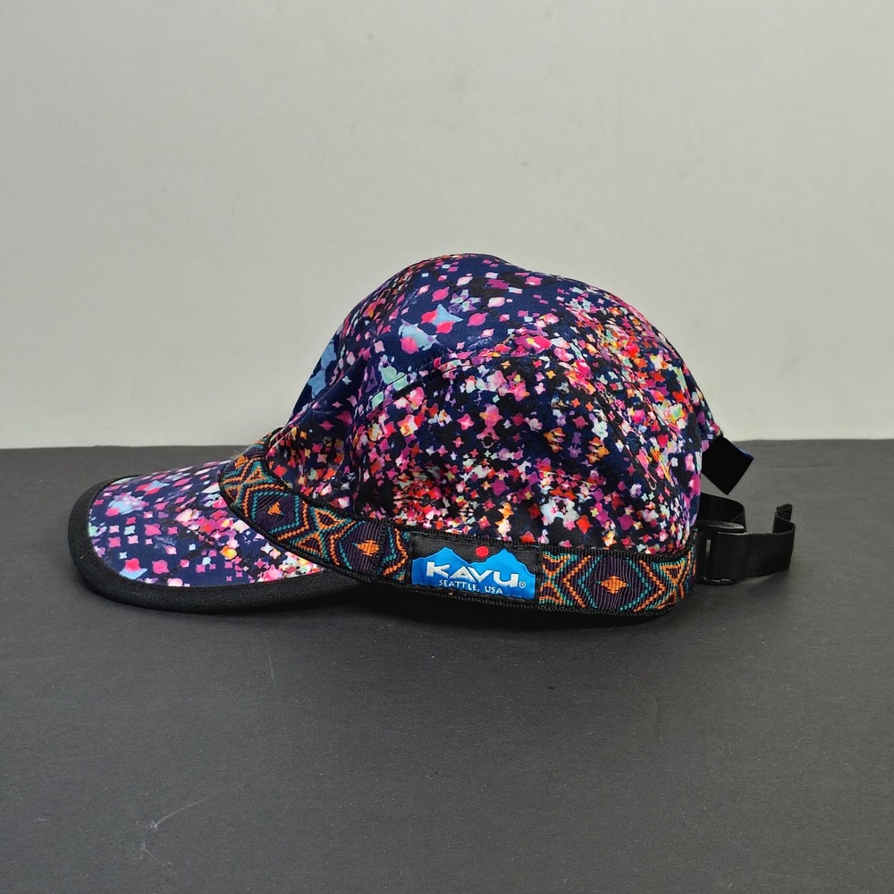 KAVU Strapcap Hat Large Multi Pixel Print Polyester USA Adjustable
